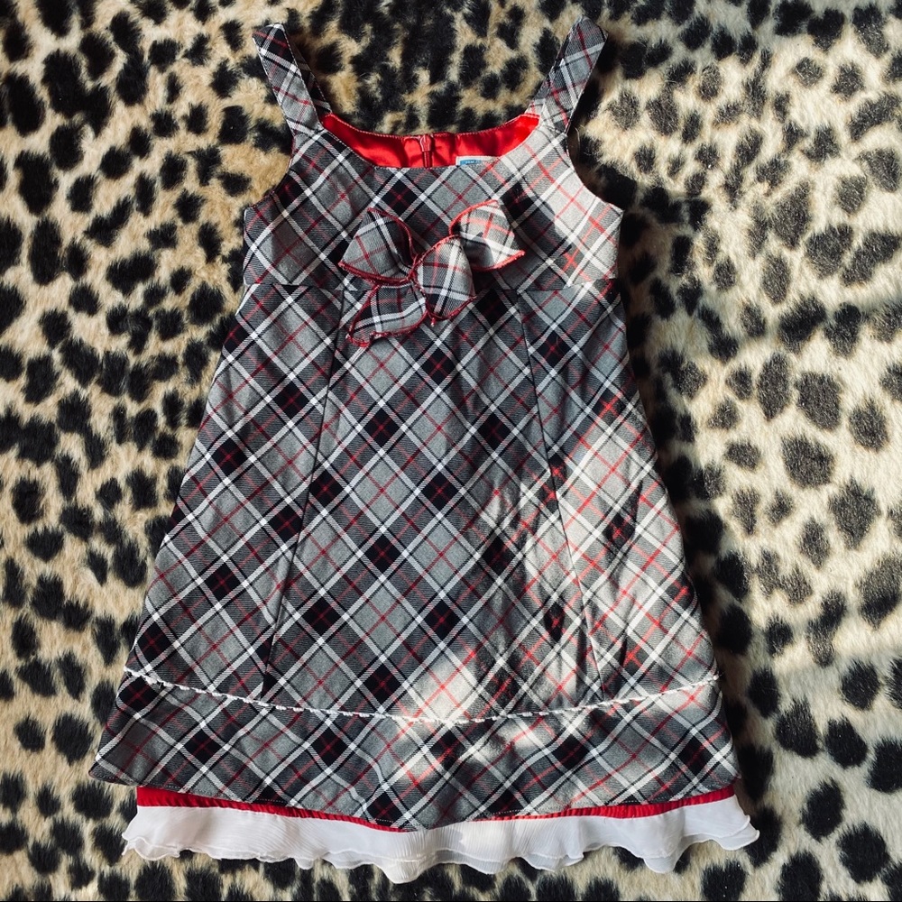 The Children’s Place red and gray plaid dress